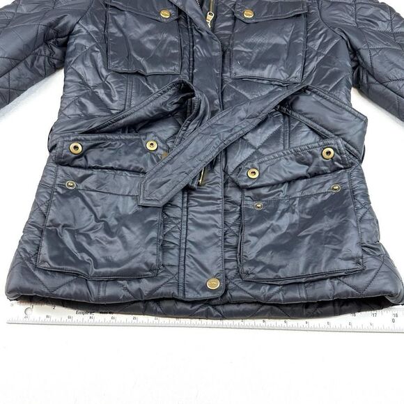 Lauren Ralph Lauren Navy Blue Quilted Puffer Belted Jacket Women’s Petite XS - Picture 6 of 10